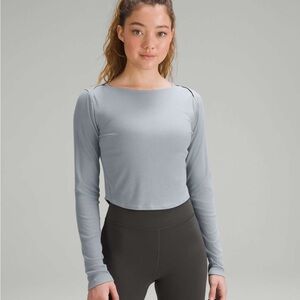 Lululemon Modal Silk Twist Back Yoga Long-Sleeve Shirt